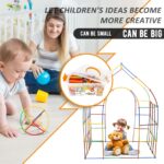 Straw Constructor Toys STEM Building 600Pcs Toy Interlocking Plastic Engineering Thin Tube Blocks Educational Kit for 3 4 5 6 7years Kids Boys and Girls Gift - Image 4