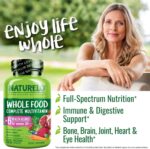 NATURELO Whole Food Multivitamin for Women 50+ (Iron Free) with Vitamins, Minerals, & Organic Extracts - Supplement for Post Menopausal Women Over 50 - No GMO - 120 Vegan Capsules - Image 8