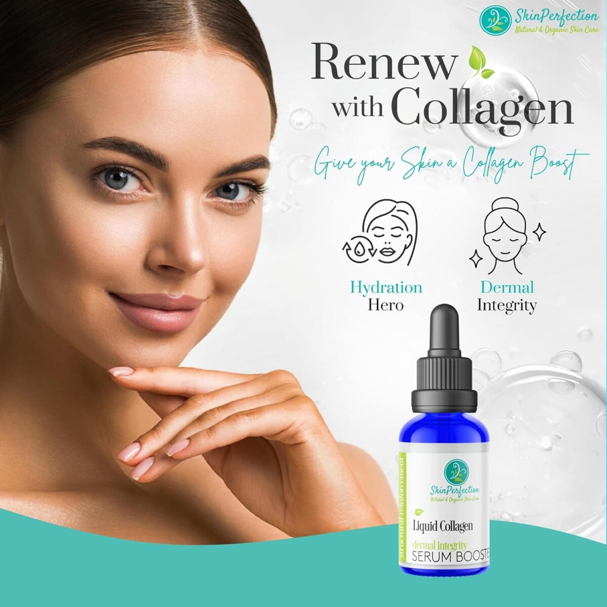Skin Perfection Liquid Collagen Peptides Serum Booster for Face Elasticity Firming Diy Natural Ingredient Marine Collagen Soluble Plumper Mix in Any Hyaluronic Acid Serum or Facial Cream .5 Oz - Image 2
