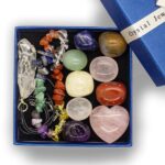 Healing Crystals and Stones Raw Crystals Kit Real Chakra Stones Set, Crystal Box Gemstones Chakra Treatment Rose Quartz Crystals, Guide,Healing, Reiki, Meditation, Witchcraft, Yoga