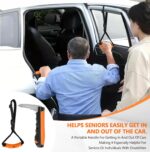 Car Door Handle for Elderly - 2025 New 4 in 1 Car Handle Assist, 2 Pack Auto Cane Portable Vehicle Support Handle Door Assist Bar, Max Load 500 Lbs, Anti-Slip Design (Orange-Car Handle +Strap) - Image 2