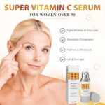 Super Vitamin C Serum for Women Over 70: Advanced Anti-Aging Vitamin C, Niacinamide, Vitamin E & Caffeine Formula，Hydrates, Firms, Lifts, Targets Wrinkles & Dark Spots, 1.0 fl. oz. - Image 4