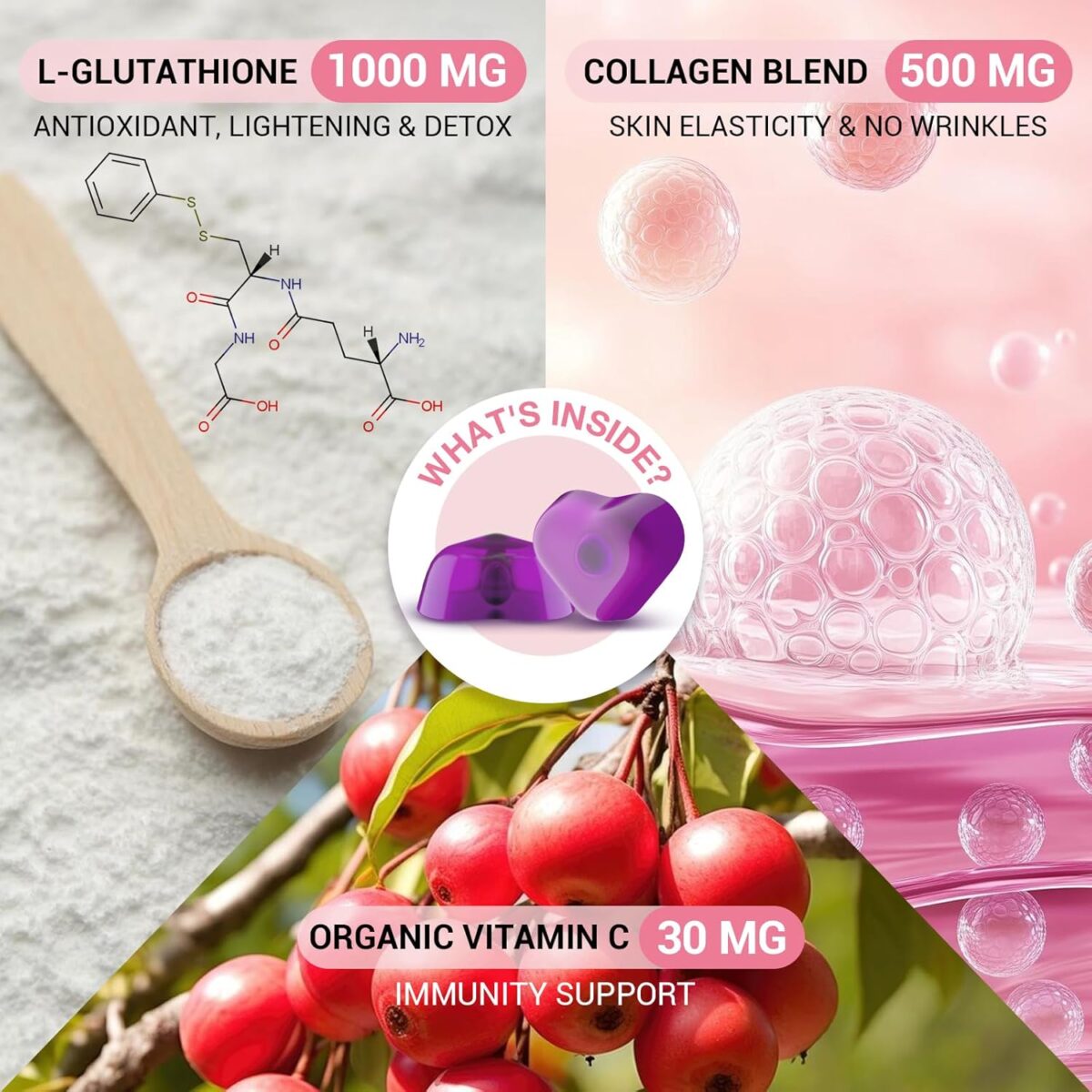 Liposomal Glutathione Gummies 1000MG - Reduced L-Glutathione for Antioxidant - Sugar Free Glutathione Supplement with Vitamin C, Vegan Collagen Gummies for Liver Detox, Glowing Skin - 150 Gummies - Image 3