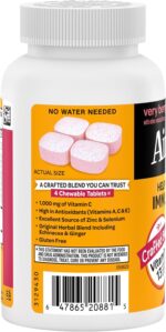 Airborne 1000mg Vitamin C with Vitamin D & Zinc, Multivitamin Immune Support Supplement, Antioxidants Vitamins A C & Vitamin E, 116 Chewable Tablets, Very Berry Flavor - Image 9