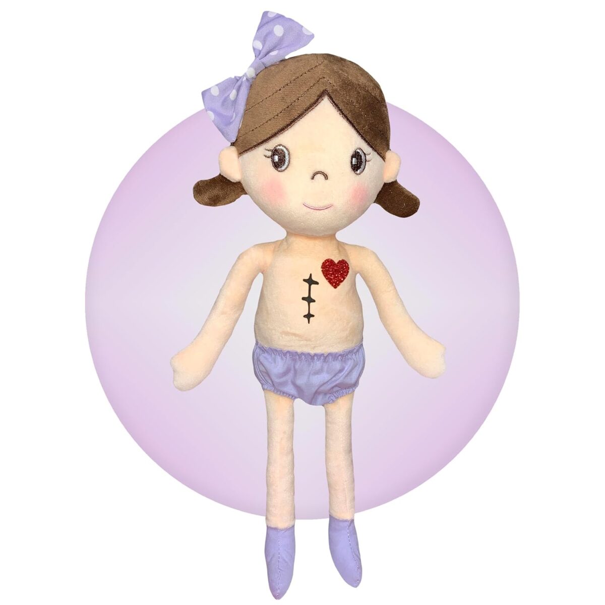 Heart Surgery Gift for Kids - Personalized Surgery Baby Doll - Heart Anniversary Gifts - Great Heart Surgery Gift - Confidence Building Tool - Baby Heart Warrior Gifts by Kikilishop (Lavender Dress) - Image 2