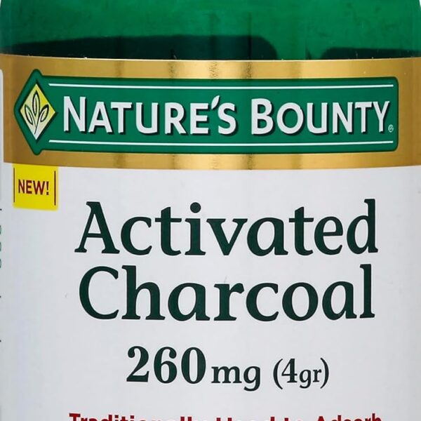 Nature's Bounty Activated Charcoal 260 mg, 100 Capsules, Dietary Supplement to Support a Healthy Lifestyle