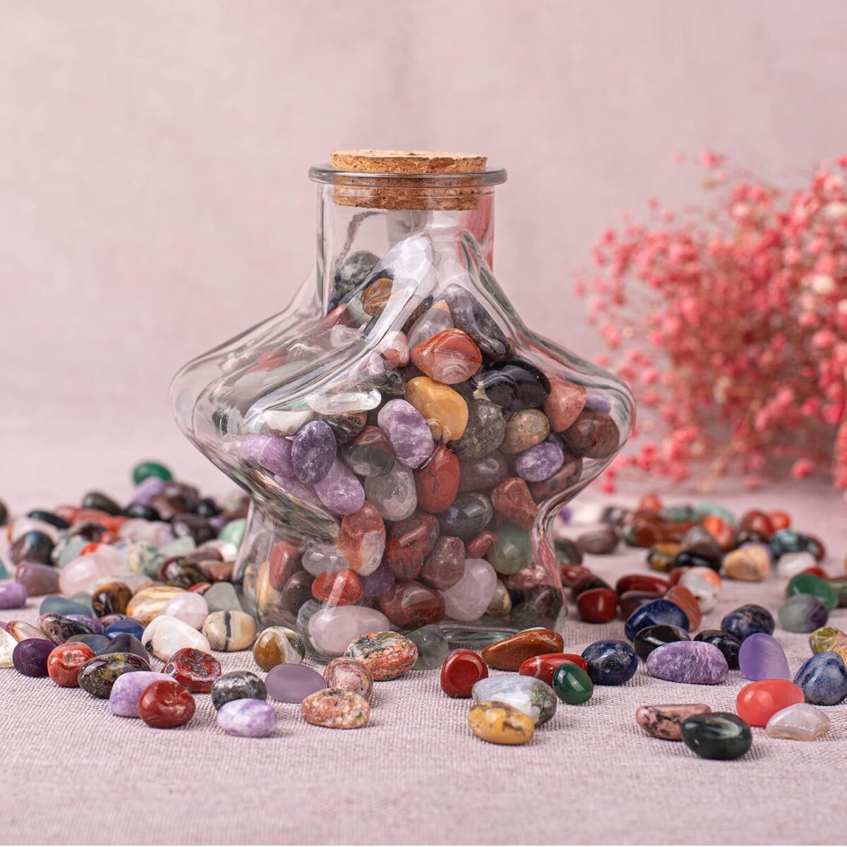 Polished Multicolor Healing Crystal Stone Set, 72 Pcs, 0.5" Handpicked Tumbled Stones for Healing, Reiki, Meditation, Crafting, Home Decor, Ethically Sourced, Multicolor - Image 9