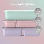 Bentgo Prep 60-Piece Meal Prep Kit - Reusable Food Containers 1-Compartment, 2-Compartment, & 3-Compartments for Healthy Eating - Microwave, Freezer, & Dishwasher Safe (Floral Pastels) - Image 4