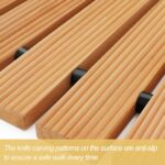 6FT Wooden Garden Pathway, Roll Out Wooden Curved Pathway Weather-Resistant Walkway for Outdoor Patios 17" W Roll Out Hardwood Walkway with Non-Slip Surface Wedding Party Pathways (Curved) - Image 5