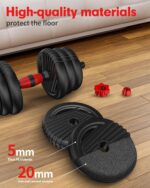 Adjustable Dumbbells, 10/25/35/55/70/90lbs Free Weight Set with Connector, 4 in1 Dumbbells Set Used as Barbell, Kettlebells, Push up Stand, Fitness Exercises for Home Gym Suitable Men/Women - Image 4