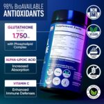 Liposomal Glutathione Supplement 1000MG + 750MG- Glutathione Liposomal with VIT C + Phospholipid Antioxidant Complex - Liver Detox and Immune Support Supplement - 120 Caps - Powder&Liquid Alternative - Image 2
