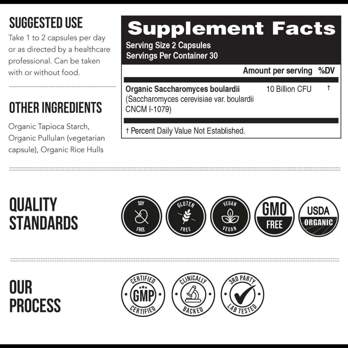 Organic Saccharomyces Boulardii - 10 Billion CFU - Clinically Validated CNCM I-1079 Probiotic Strain - Gut, Digestion & Healthy Bowel Support - First Organic Form of S. Boulardii Probiotic - 60 Count - Image 7