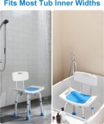 Shower Chair for Inside Shower with Removable Back, FSA/HSA Eligible 400 lbs Heavy Duty Bath Seat for Bathtub, Safety Bath Stool for Seniors and Disabled - Image 7