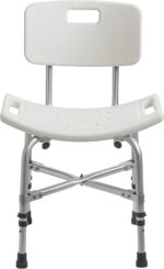 Drive Medical 12021KD-1 Bariatric Heavy Duty Bathroom Bench with Back, Gray - Image 2