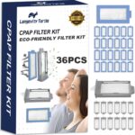 36 PCS CPAP Filters Kit Compatible with Philips Respironics DreamStation 2 Machine, Replacement Supplies Includes 12 Reusable Pollen Filter and 24 Disposable Ultra-Fine Filters
