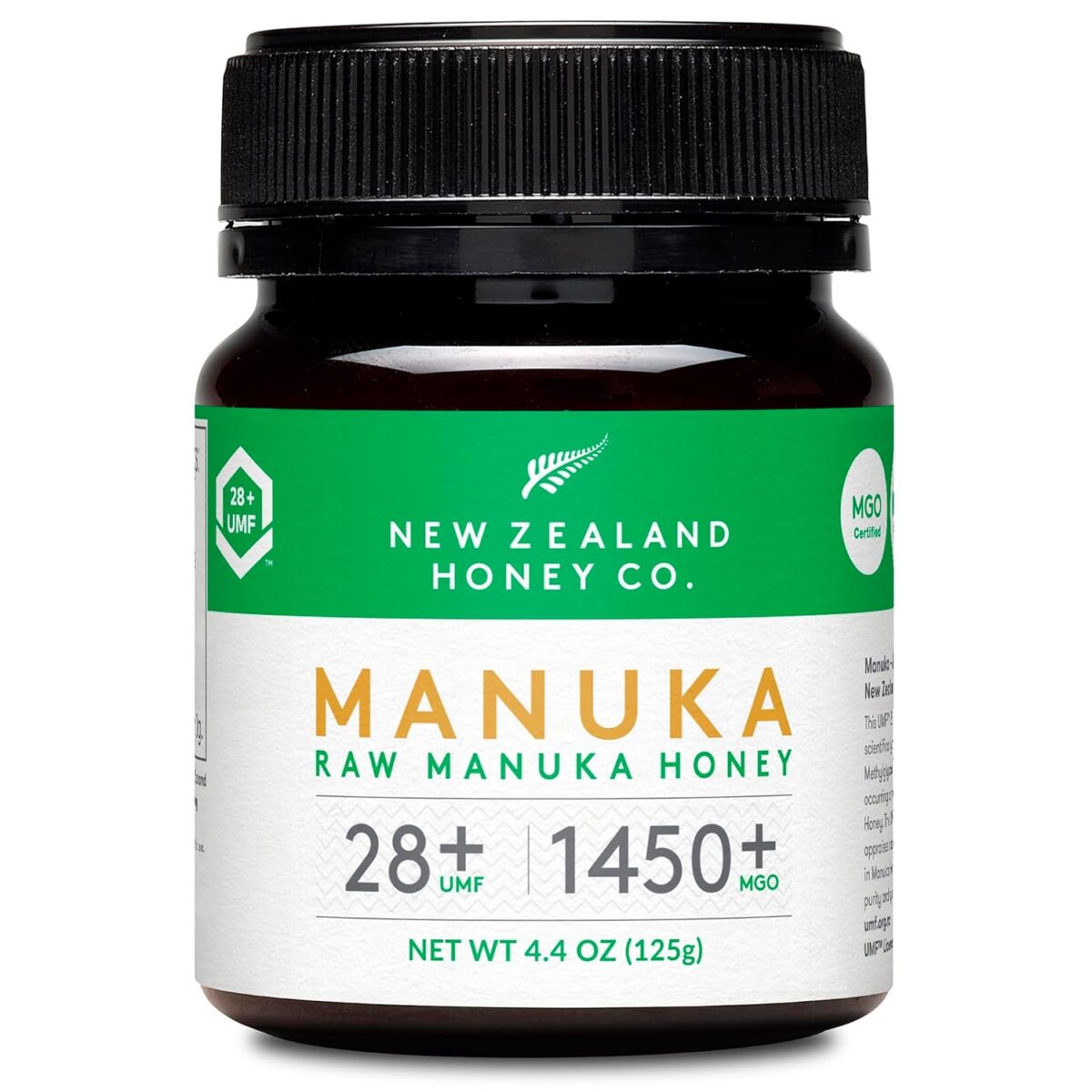 New Zealand Honey Co. Raw Manuka Honey UMF 28+ | MGO 1450+, UMF Certified / 4.4oz - Image 1