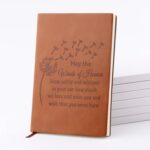 Memorial Gift May The Winds Of Heaven Blow Softly Leather Journal Notebook Remembrance Gift Bereavement Gift (Dandelion-Brown) - Image 3