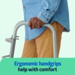 Medline Lightweight Folding Walkers for Seniors, Adults with 5” Wheels, Steel Frame Supports up to 400 lbs. - Image 5