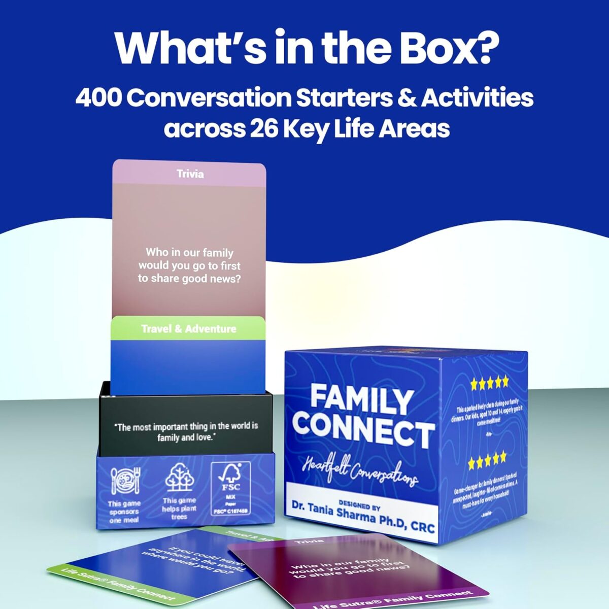 Life Sutra Conversation Cards Games for Families, Fun Games for Adults, Therapy Games for Teens/Kids, Relationship Card Game, Communication Cards for Family - 400 Questions, Age 10+, 2-6 Players - Image 2