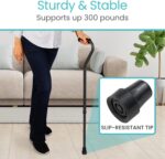 Vive Offset Walking Cane with Comfort-Foam Handle - for Women, Men, Seniors - Lightweight & Adjustable Single Point Walking Stick with a Non-Slip Tip for Stability, Balance, & Support - Image 4