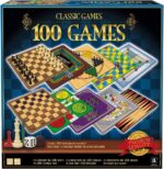 Classic Games, Enjoy 100 Different Games, Includes 5 Double-Sided Playing Boards, Fun for Children and Adults, For Ages 3 and up