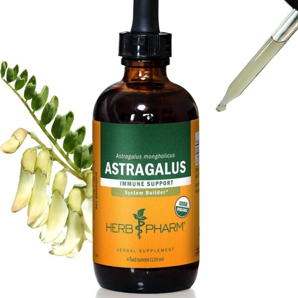 Herb Pharm Certified Organic Astragalus Liquid Extract for Immune System Support - 4 Ounce