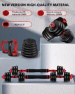 Adjustable Dumbbells, 10/25/35/55/70/90lbs Free Weight Set with Connector, 4 in1 Dumbbells Set Used as Barbell, Kettlebells, Push up Stand, Fitness Exercises for Home Gym Suitable Men/Women - Image 8