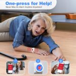Life Alert Systems for Seniors No Monthly Fee Wi-Fi APP Control Elderly Alarm Call Button Caregiver Pager Panic Alarm for 1 Call Button 1 Watch Button 1 Receiver(Only Supports 2.4GHz Wi-Fi) - Image 2