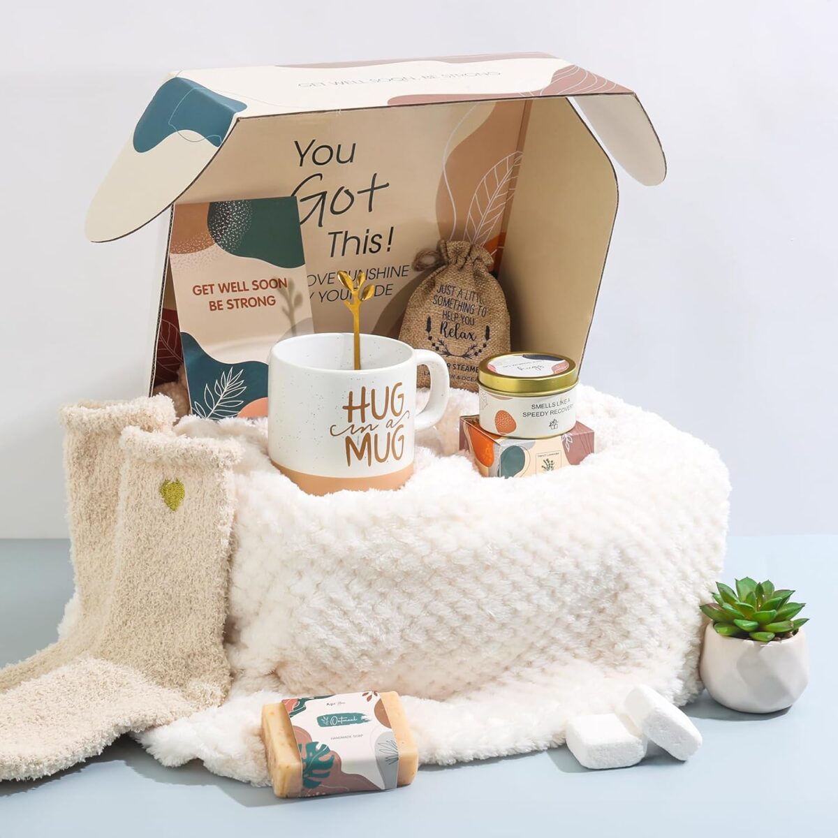 Get Well Gifts for Women Feel Better Gifts Get Well Soon Gift Baskets for Women After Surgery Cancer Care Gifts for Friend Sick Chemo Care Package Encouraging Pamper Comfort Wellness Gift Box For Her - Image 2