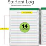 Aug 2024-Jul 2025 Deluxe Teacher Planner Notebook 8.5x11 Daily Weekly Monthly Organizers with 7 Periods, Pocket Folder, Dated Calendar, Page Tabs, Bookmark and Planning Stickers (Watercolor Stripes) - Image 6