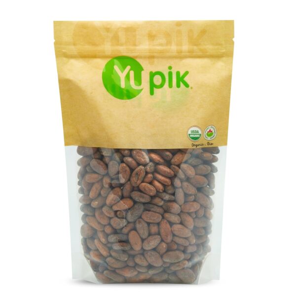 Yupik Organic Raw Cacao Beans, 2.2 lb (35.2 oz), Vegan, GMO-Free, Kosher, Gluten-Free, Dried Beans, Fermented, Unroasted, No Sugar Added, Source of Fiber & Iron, Ideal for Baking & Chocolate Making