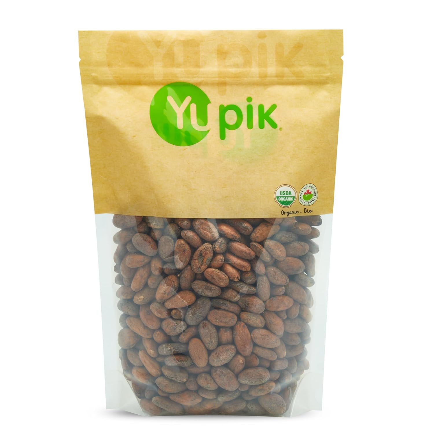 715oRcS2brL._SL1500_.jpg Yupik Organic Raw Cacao Beans, 2.2 lb (35.2 oz), Vegan, GMO-Free, Kosher, Gluten-Free, Dried Beans, Fermented, Unroasted, No Sugar Added, Source of Fiber & Iron, Ideal for Baking & Chocolate Making - Image 1