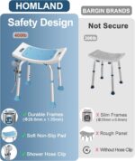 Shower Chair for Inside Shower, FSA/HSA Eligible 400 lbs Adjustable Shower Stool with Suction Feet, Shower Seat for Inside Tub Bathroom Bench Bath Chair for Elderly and Disabled - Image 7