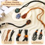 Crystals Necklace Holders and Healing Stones Set, 6Pcs Adjustable Crystal Cage with 7 Chakra Crystals and Healing Stones for Yoga, Meditation, Jewelry Gift and Home Decor - Image 4