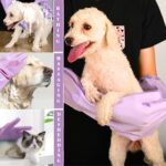 Dog Washing Gloves, Pet Grooming Gloves with Soft Brushes, Bathing and Massaging for Dogs and Cats, Silicone Heat Resistant Cleaning Gloves with High-Density Teeth (Purple) - Image 2