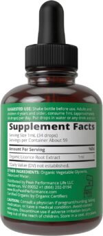 USDA Organic Licorice Root Extract Liquid Drops Supplement. Vegan Tincture for Digestion + Respiratory Health. Extracto de Regaliz Root Oil Herb. Zero Sugar, Gluten Free Supplements for Women and Men - Image 6
