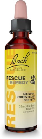 Bach RESCUE Remedy PET Dropper 20mL, Natural Stress Relief, Calming for Dogs, Cats, & Other Pets, Homeopathic Flower Essence, Thunder, Fireworks & Travel, Separation, Sedative-Free