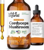 Wild & Organic Cordyceps Tincture - Cordyceps Sinensis Mushroom Extract for Immune & Energy Support - Liquid Mushroom Supplement - Vegan, Sugar & Alcohol-Free Drops - 4 fl oz