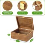 DRASTAR Keepsake Box, Wooden Box with Hinged Lid, Large Memory Box, Acacia Wooden Storage Box, Decorative Wooden Box with Lids, Treasure Box for Crafts, Photo Storage Box - Image 4