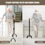 Stair Climbing Assist Cane for Both Walk Up and Down Stairs, Elderly Stair Lift Assist Devices with Adjustable Height fits Most Standard Steps, Step Helper for Those with Sore HIPS and Knees - Image 3