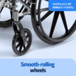 Medline Lightweight Wheelchair for Adults With Swing-Back, Desk-Length Arms, Elevating Leg Rests; 18W" x 16"D Seat - Image 2