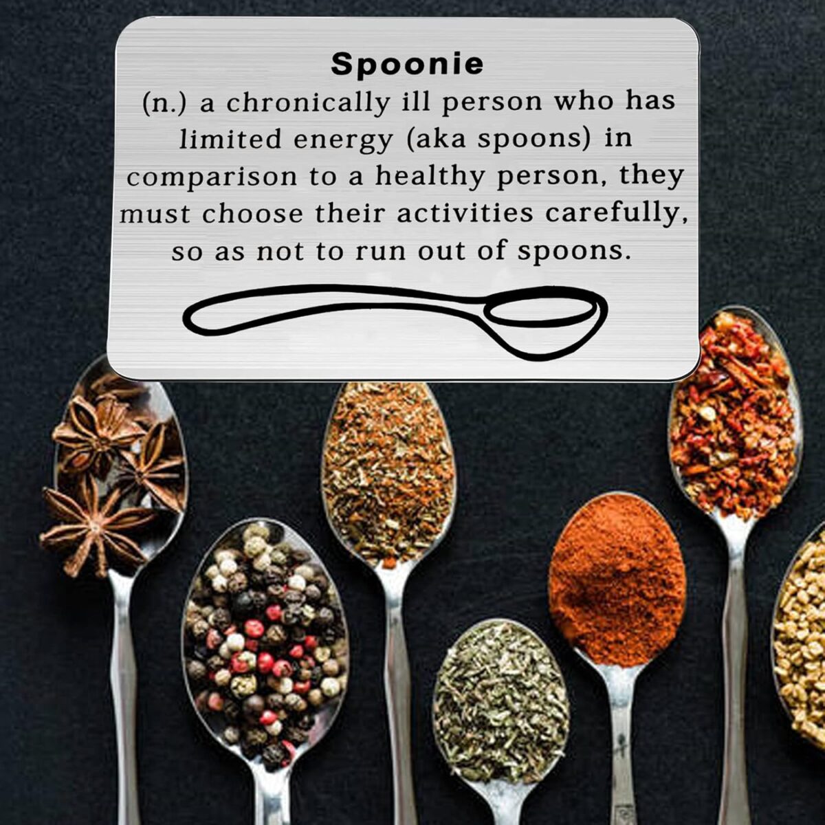 PLITI Chronic Illness Gift Spoon Theory Gift Spoonie Gifts Chronically Ill Support Gift Chronic Pain Gift Invisible Illness Gift (spoonie card) - Image 3