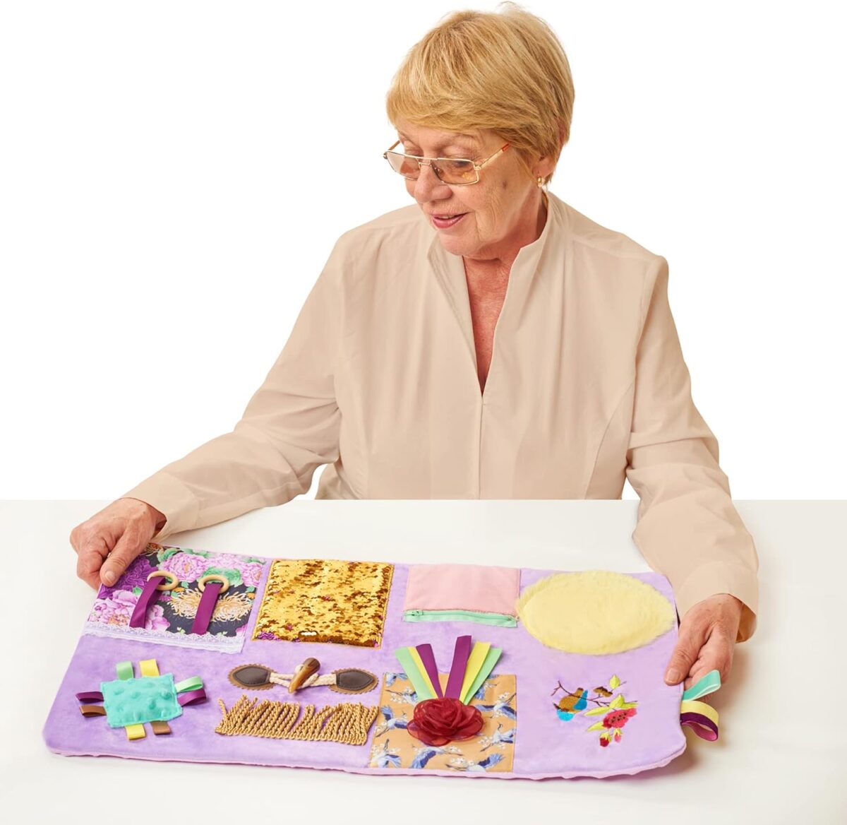 Fidget Blanket for Dementia | Calming & Comforting Dementia Activities for Seniors | Dementia Products for Elderly | Sensory Blanket | Helps with Alzheimer’s, Dementia, Asperger’s, Autism, Anxiety - Image 1