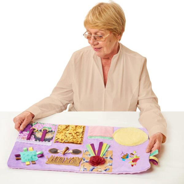 Fidget Blanket for Dementia | Calming & Comforting Dementia Activities for Seniors | Dementia Products for Elderly | Sensory Blanket | Helps with Alzheimer’s, Dementia, Asperger’s, Autism, Anxiety