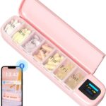 Daviky Automatic Pill Dispenser, Smart Pill Organizer with Alarm, Pill Box 7 Day with APP, Weekly Travel Pill Case, Portable Pill Reminder for Medicines, Supplements and Vitamins (Pink)