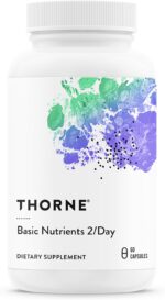 THORNE Basic Nutrients 2/Day - Comprehensive Daily Multivitamin with Optimal Bioavailability - Vitamin & Mineral Formula - Gluten, Dairy & Soy-Free - 60 Capsules - 30 Servings