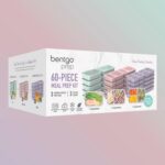 Bentgo Prep 60-Piece Meal Prep Kit - Reusable Food Containers 1-Compartment, 2-Compartment, & 3-Compartments for Healthy Eating - Microwave, Freezer, & Dishwasher Safe (Floral Pastels) - Image 8