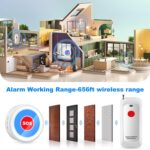 Life Alert Systems for Seniors No Monthly Fee Wi-Fi APP Control Elderly Alarm Call Button Caregiver Pager Panic Alarm for 1 Call Button 1 Watch Button 1 Receiver(Only Supports 2.4GHz Wi-Fi) - Image 4