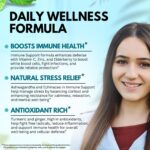 Elderberry Immune Support Supplement 8-in-1 Formula with Echinacea, Vitamin C & Zinc, Vitamin D 5000 IU, Turmeric, Ginger, Ashwagandha – 60 Capsules - Image 5