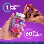 Magnesium Glycinate Gummies 400mg, Mаgnesium Gummies for Women and Men, Body Support and Relaxation, Raspberry Magnesium Gummies for Adults with Blackcurrant Oil, Non GMO, Gluten Free, 60 Days Supply - Image 5